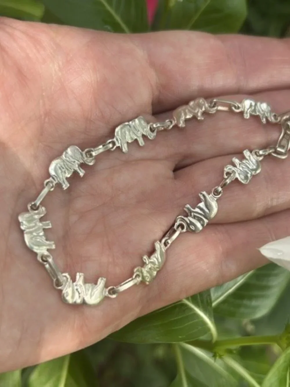950 STERLING SILVER Elephant Link BRACELET
